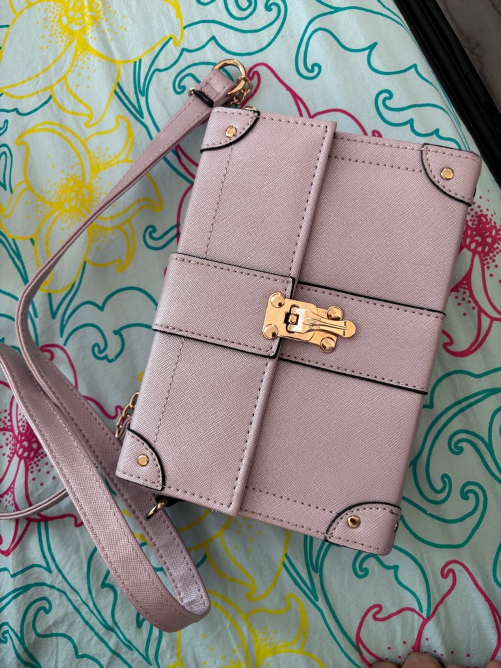 Primark Blush Pink Crossbody Bag with Gold Hardware